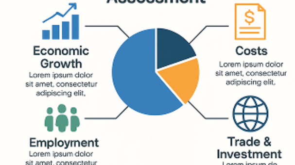 Economic Impact Assessment infographic on white background